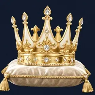 Gold crown on cushion — Onluck