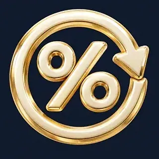 Gold percent symbol — Onluck